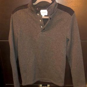 Men S heather grey quarter button fleece sweater